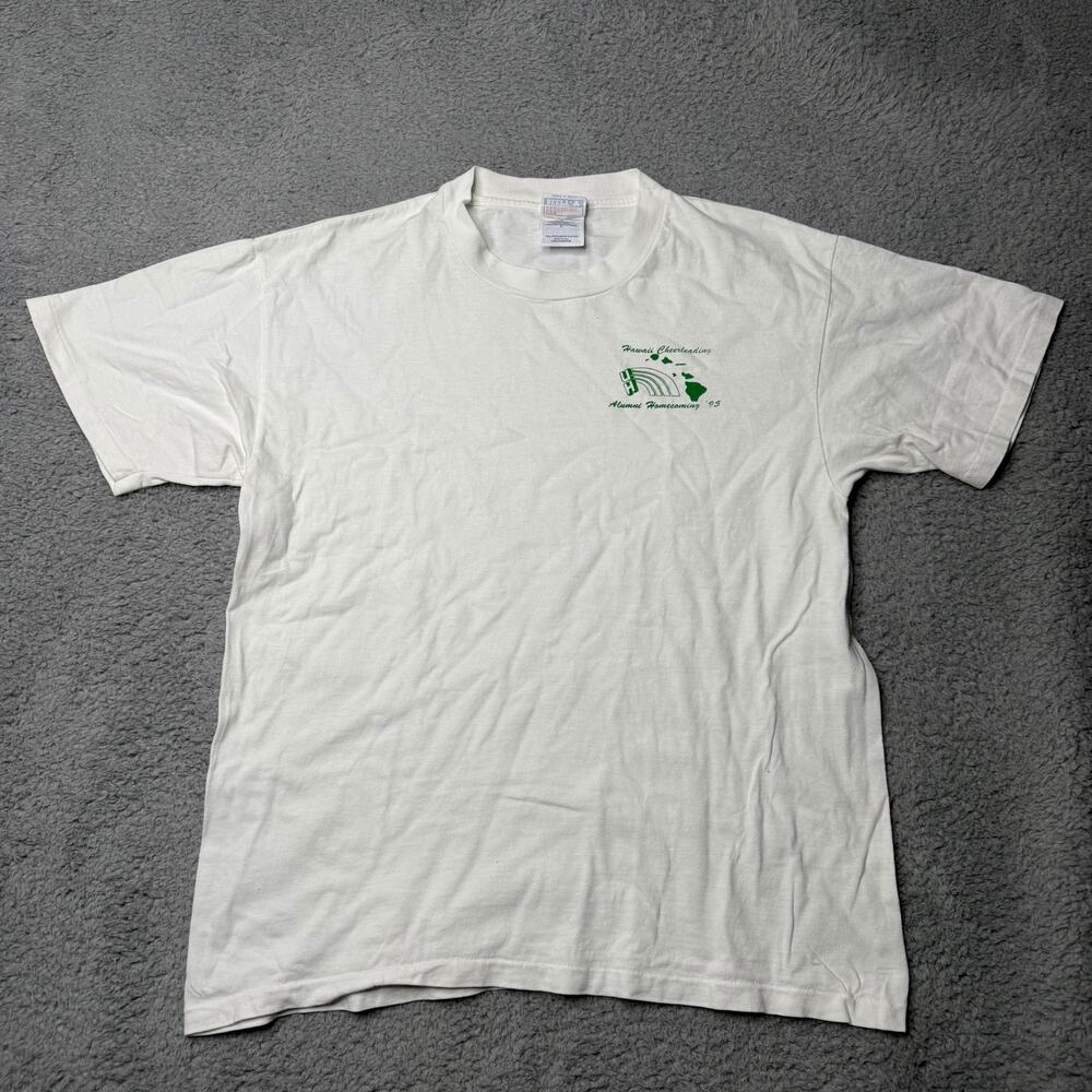 Vintage Hawaiian Shirt Adult Large UH 95' Cheerleading White Short Sleeve